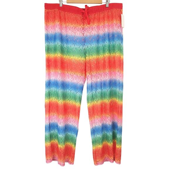Nordstrom BP. Pride Rainbow Ombre Laci Lace Swim Coverup Pants Size XXL, NWT - Picture 14 of 15